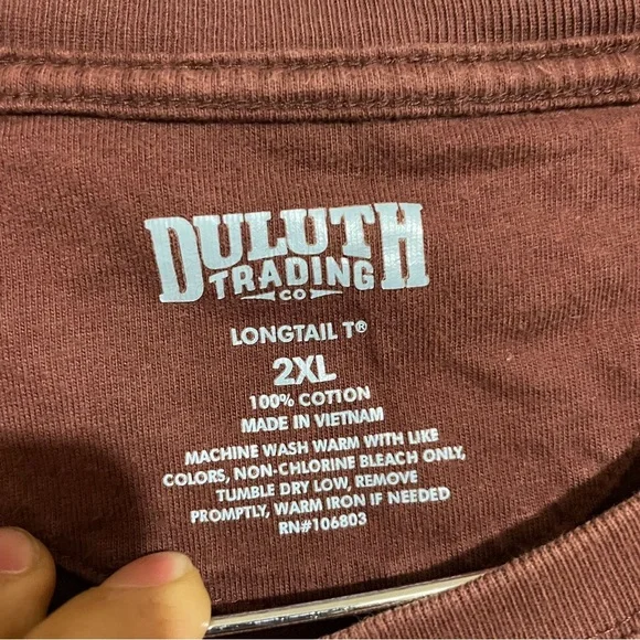Duluth Trading Co. Longtail T Shirt Men’s 2XL Brown 100% Cotton Workwear Tee